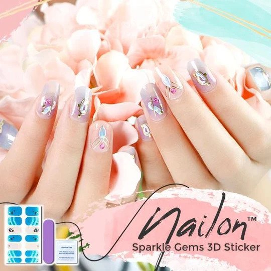 Nailon Sparkle Gems 3D-sticker