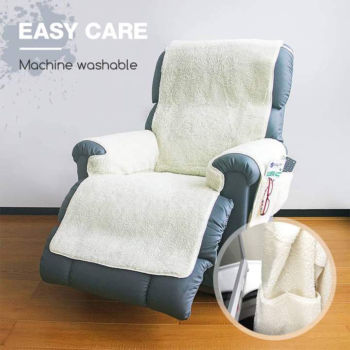 Comfortabele hoes voor fauteuil van polyfleece uit één stuk met zakken - Image 5